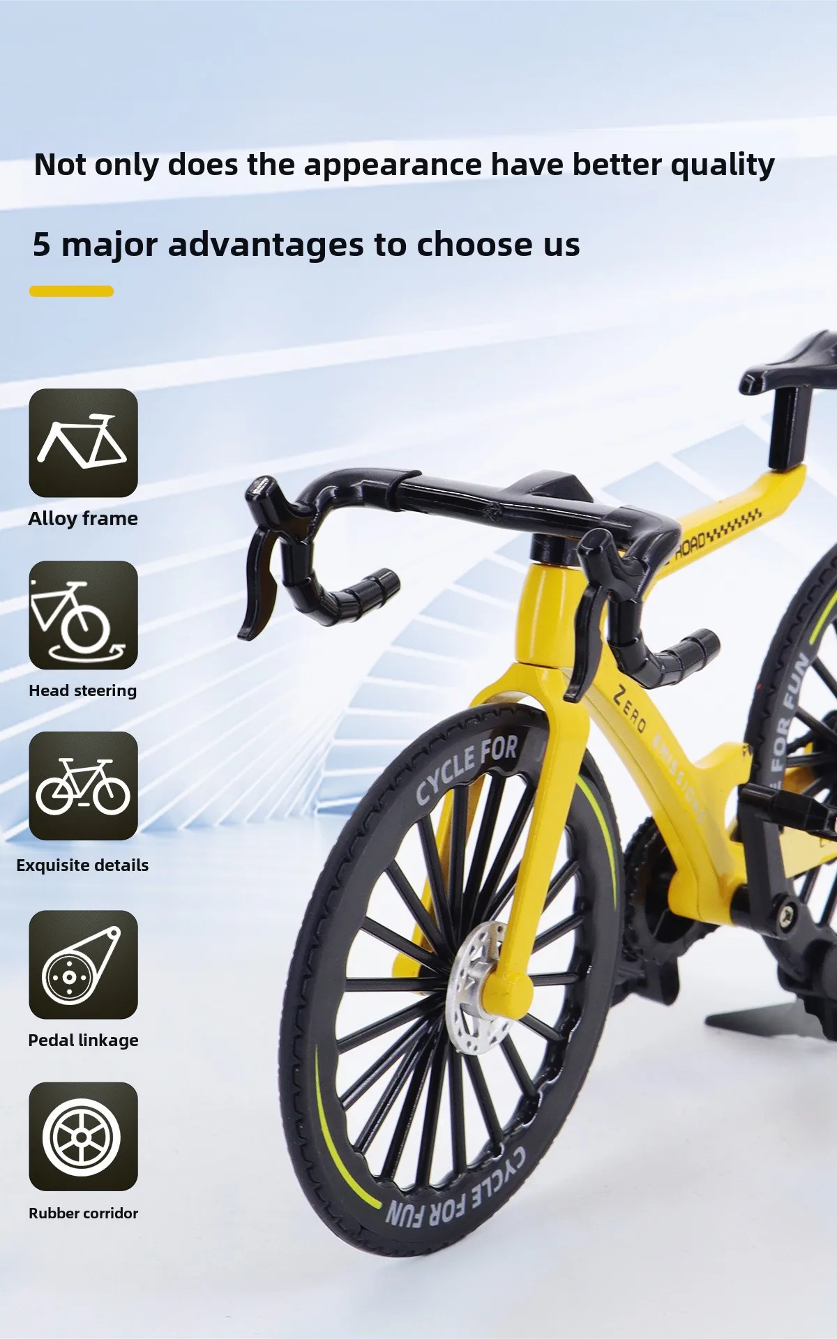 Modello 1:8 Mountain Alloy Bike Diecast Modello fuoristrada Collezione di biciclette in metallo Regali di simulazione Giocattoli per ragazzi