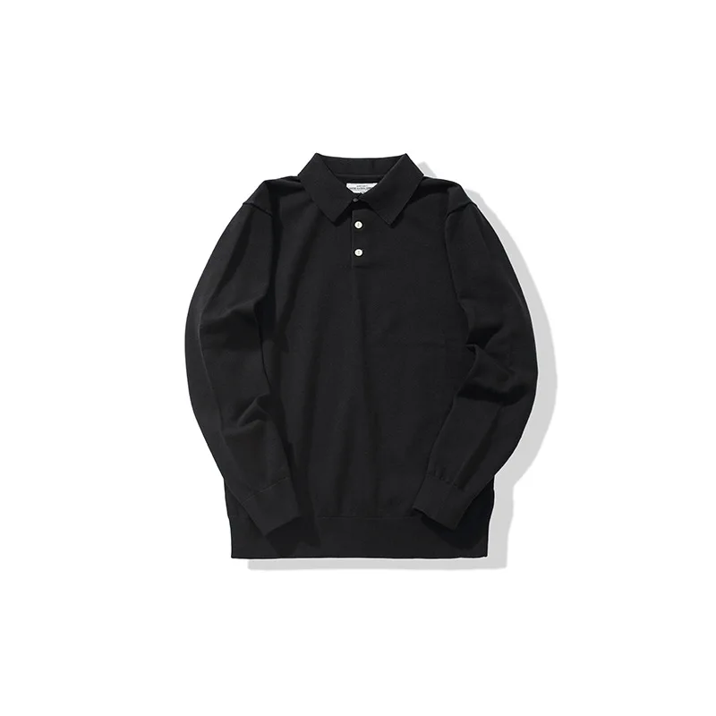 New American Retro Lapel Knitted POLO Shirt Pure Cotton Sweater Pullover Bottoming Casual Sweater
