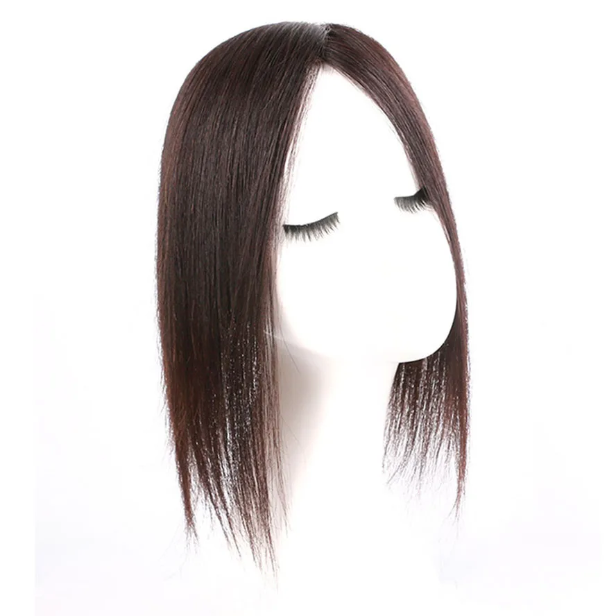 Replacement block for women to cover the top of the head with white hair piece real hair imitation hand-woven 5*8 replacement