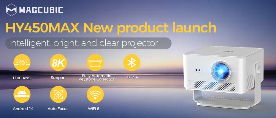 Magcubic Home HY300 Pro+ Outdoor-Projektor, 290 Ansi 8K-Dekodierung, Android 14 Dual Wifi6 Allwinner H726 Bt5.4 Tragbares Kino-Beamer – Detail 1