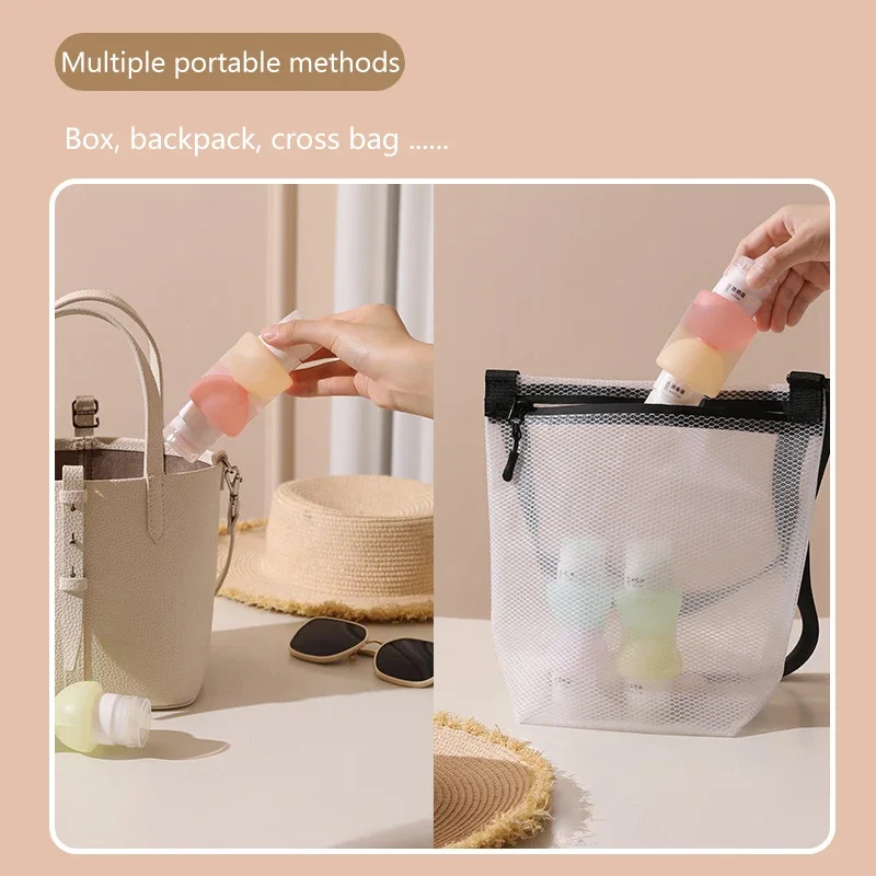 1PC Empty Portable Refillable Double Bottles Silicone Soft Squeeze Tube Lotion Container Travel Shampoo Tool Toiletries Accessor