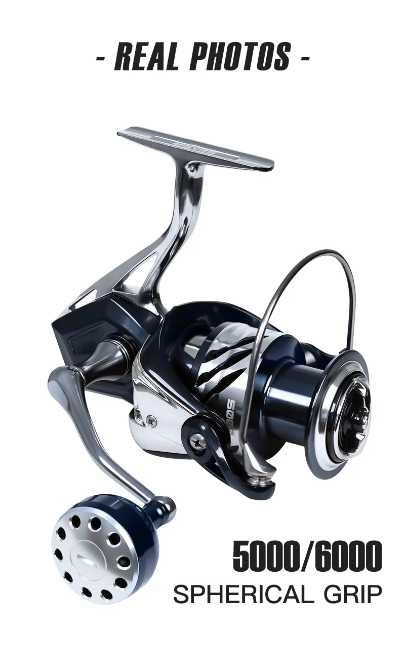 SEASIR スピニングフィッシングリール2000-6000: 1最大出力,15kg/33lb