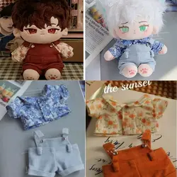 2 Colors Doll Clothes High Quality Mini T-shirt Pants Clothes Overalls Suit 20cm Cotton Doll