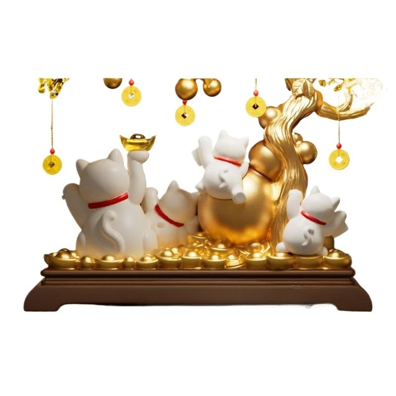 

Fortune tree cat ornament living room store checkout page ornament housewarming opening