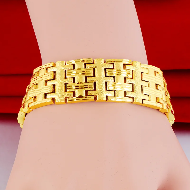 Fylia Jewelry  Fylia Jewelry   9999 Thickened Fashionable Gold 24k Gold Men's Watch Chain Wrist Chain Pixiu S Buckle Atmospheric