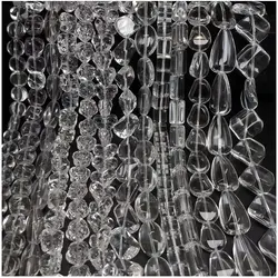 Natural White Crystal Beads Carving Water Drop Cube Round Rectangle Shape Faceted Glass Beads For Jewelry Making Accessories
