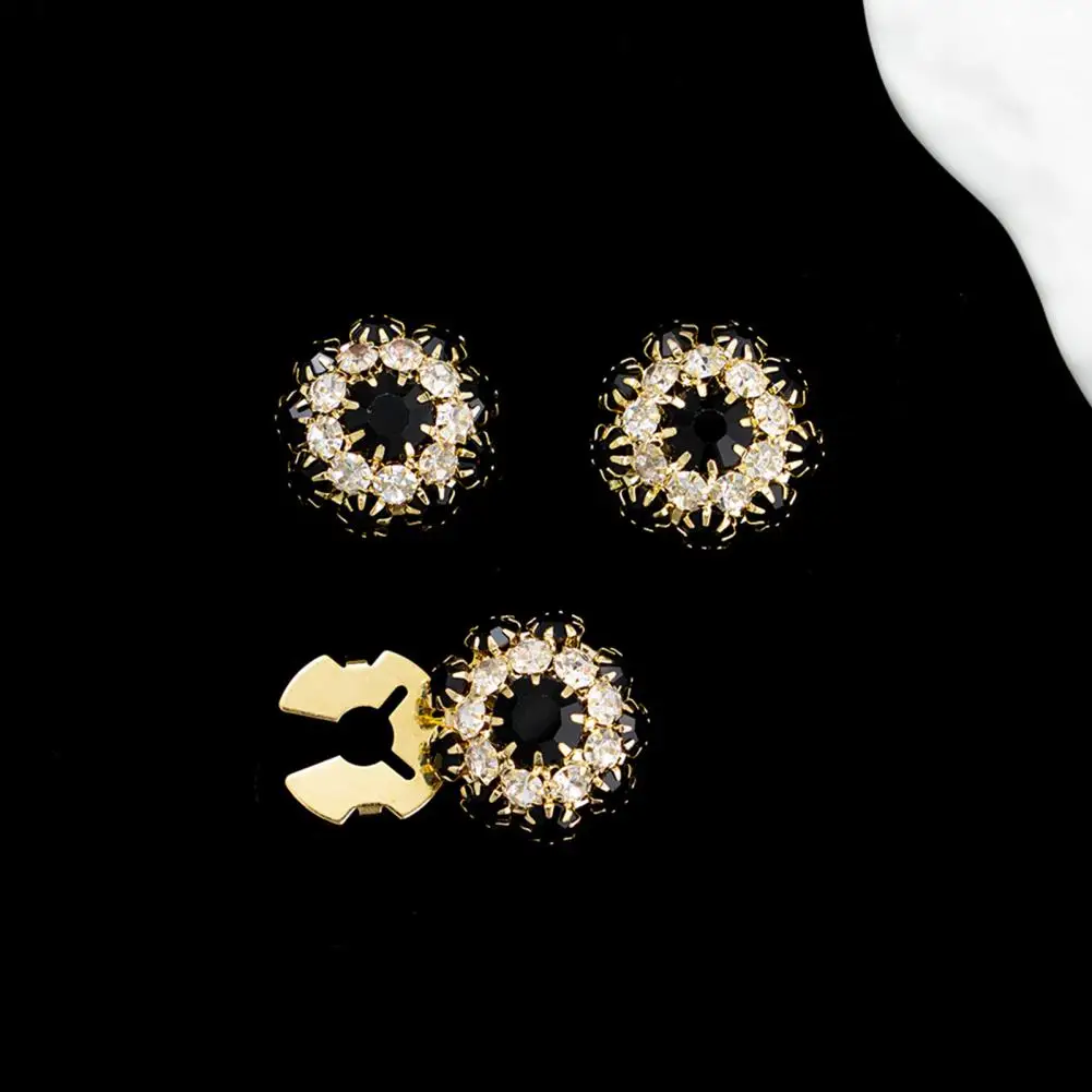 Shirt Buttons Metal Cufflinks with Rhinestone Inlay Mushroom Shape Button Covers Diy Clothing Accessories for Shirts Jackets