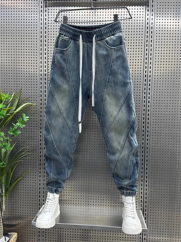 

Retro American Denim Jeans Men's Spring Autumn Loose Casual Tapered Long Pants Wear Resistant Comfortable Straight Leg Jeans