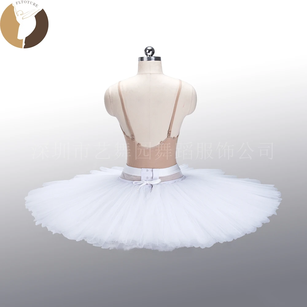 FLTOTURE Professional 9 layers Adjustable Ballet Half Tutu Girls Dance Practice Costumes Ballerina Rehearsal White Half Skirts