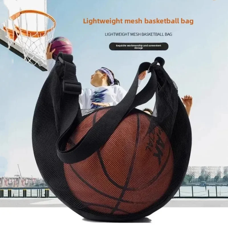 

1 Pcs Portable Shoulder Bag Backpack Mesh Bag Football Soccer Volleyball Basketball Storage Bags Sports Travel Gym Toy Net Bags