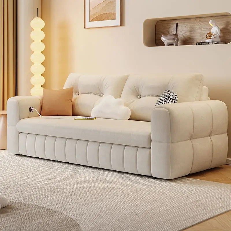 Storage foldable 3 seater sofa bed modern design for small apartments, perfect for guest rooms