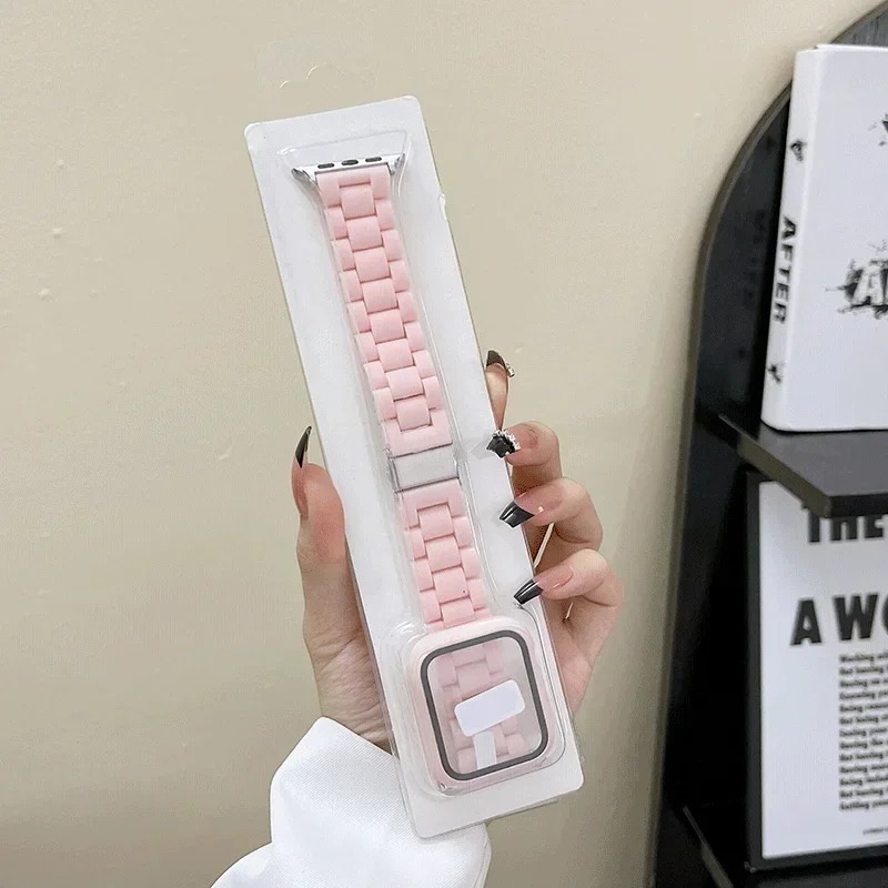 Ремешок для часов + чехол + стекло для Apple Watch Band 44 мм 40 мм 38/42 мм Candy браслет iwatch ultra2 49 мм серии 9 8 7 6 5 4 3 Se 41 мм/45 мм