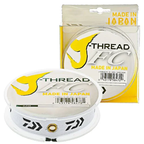 Línea líder de fluorocarbono DaiwaJ-Fluoro 50M y 100M Alto nivel de resistencia a la abrasión Línea líder de fibra de carbono suave y flexible