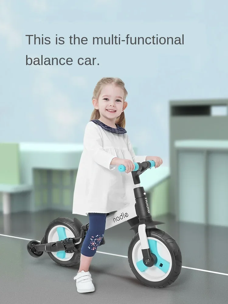 Bicicleta de equilíbrio multiuso para crianças, bicicleta dupla em um carro, deformação de uma chave, pedal do bebê, scooter livre é segura e