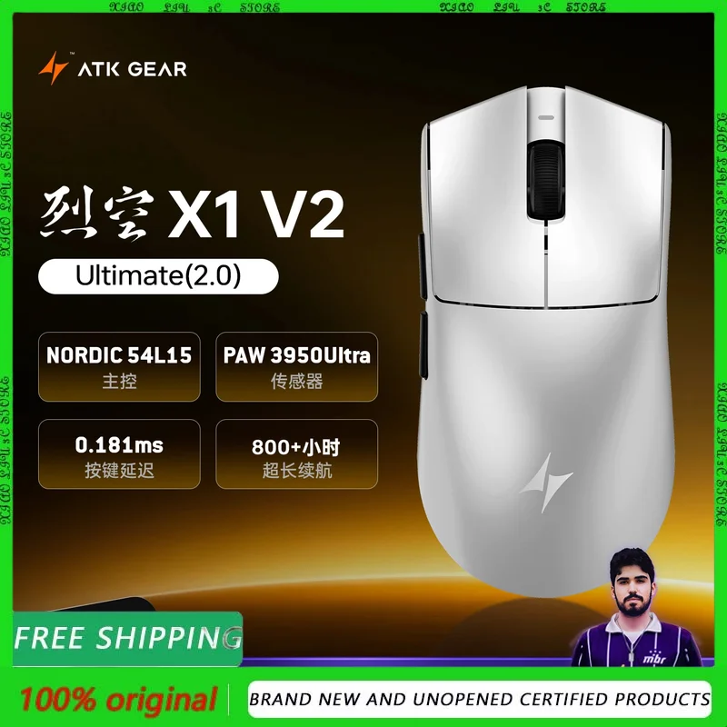 ATK X1 Ultimate souris de jeu sans fil 2.4g poids 8KHz Paw3950 conception ergonomique Ultra-légère jeu FPS haute Performance