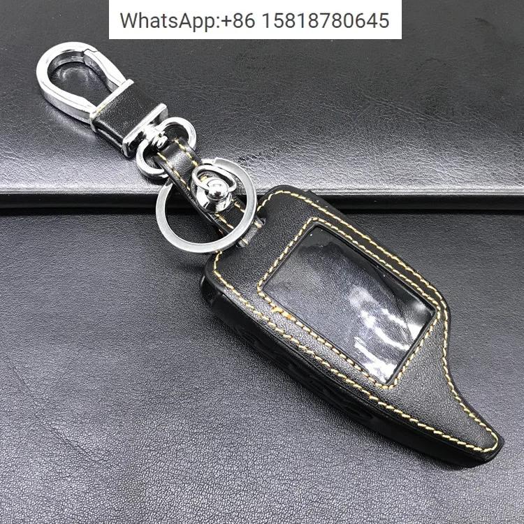 For Star-Line M5 Russian anti-theft remote control key bag key chain alarm key cover genuine leather car cover