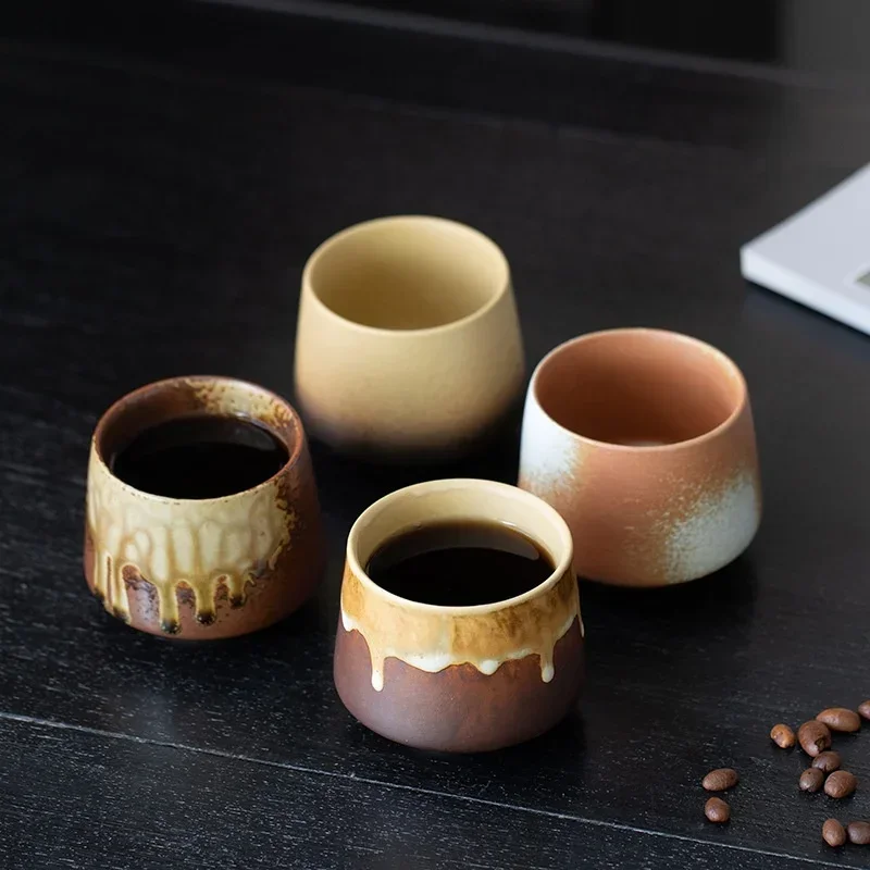 JUSTINLAU New Vintage Ceramics Cups Japanese Stoneware Porcelain Tea Mug Healthy Lifestyle Kung Fu Tea Sake Coffee Cup Drinkware