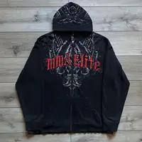 MMA Elite-Sudadera con capucha de calavera gótica para hombre y mujer, Ecko, sudadera de gran tamaño, ropa de calle Y2K, Jersey informal de estética oscura