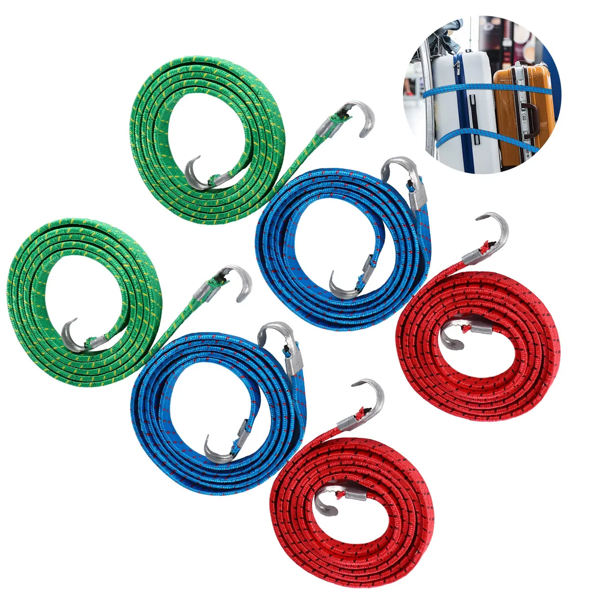 10Pcs Elastic Nylon Luggage Strap Adjustable Packing Fixed Belt Security Accessories Rope Tie Bandage for Travel Use