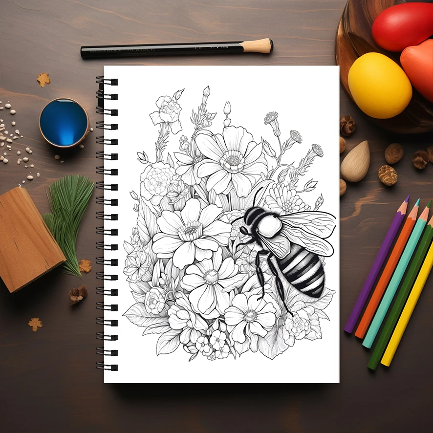 Adult Coloring Book - 8.3x 11.2 Inch 22 Page Coloring Book - Helps Reduce Stress and Ease Emotions