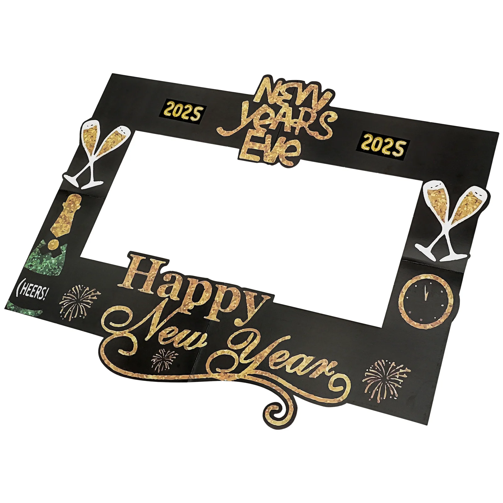 

New Year Party Photo Frame 2025 Unique Design Portable Props Versatile Themes Sturdy Happy New Supplies Photography Background
