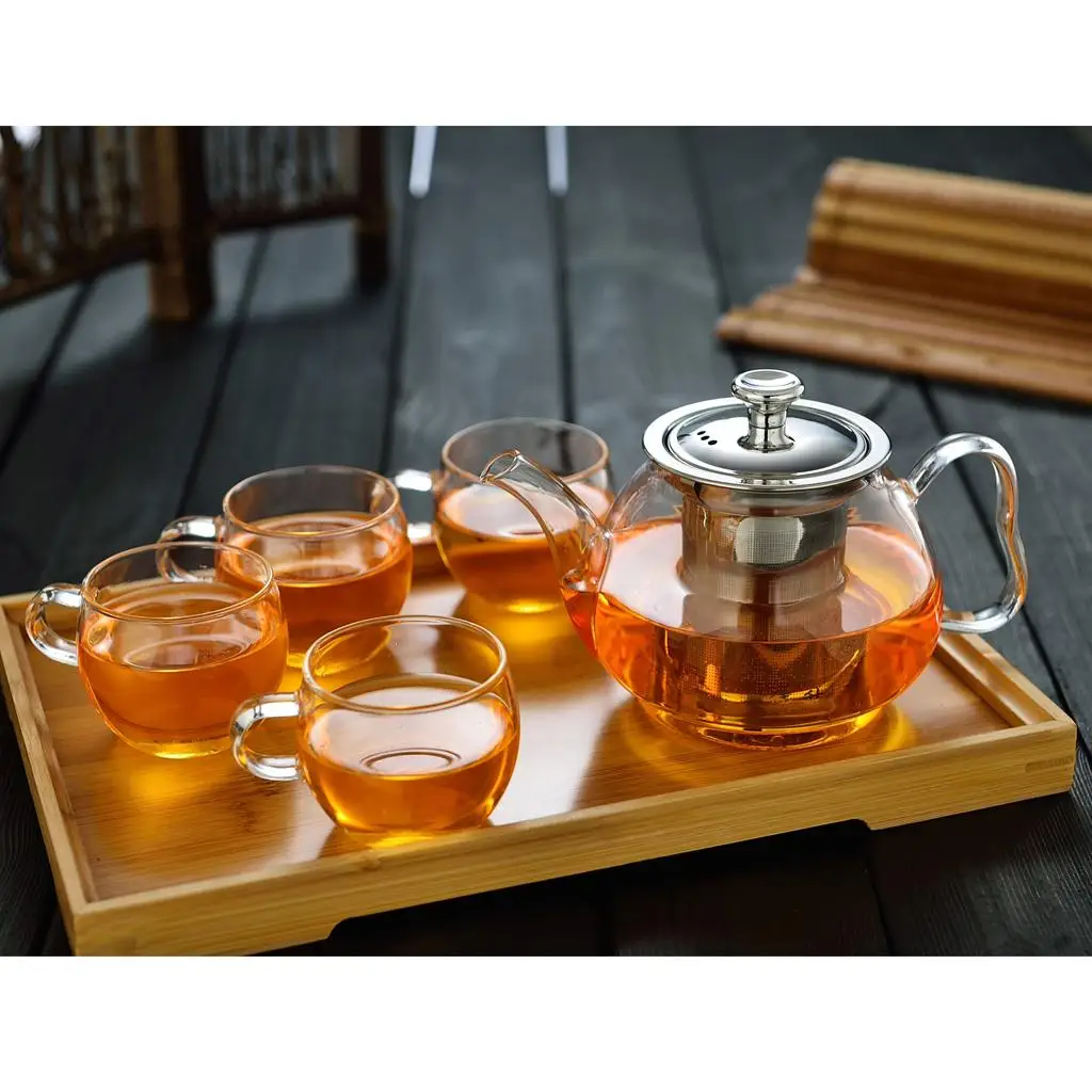 600ml Glass Tea Cups with Infuser Herbs Infuser (-4℉- 302℉)