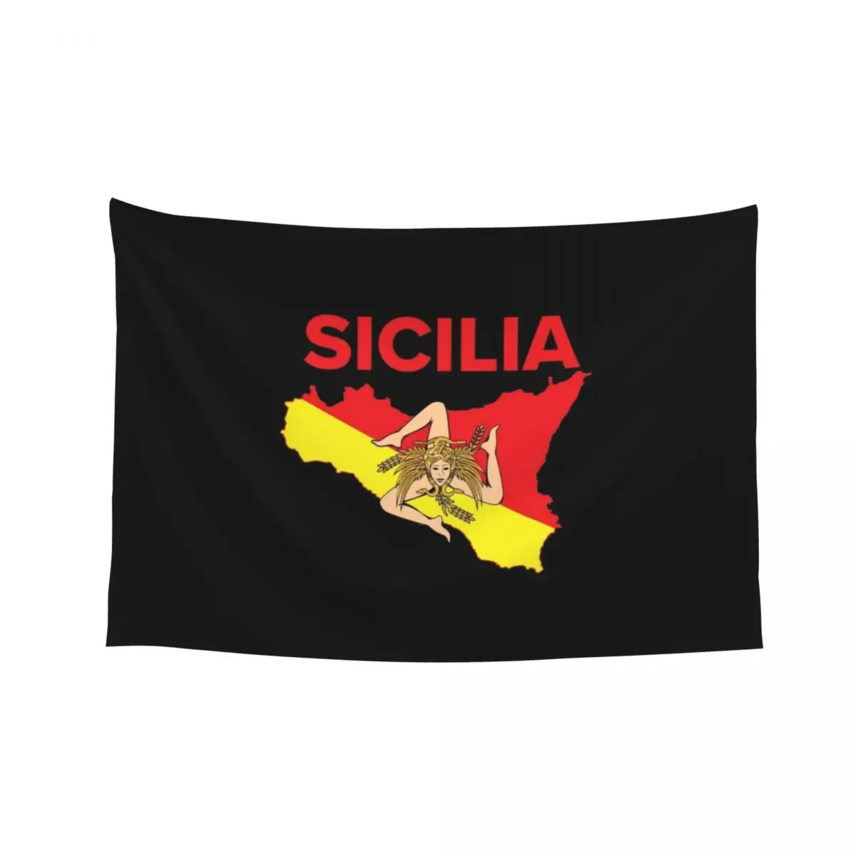

Sicilian Pride - Map of Sicily Trinacria Tapestry Room Decor Korean Style Room Aesthetic Tapestry