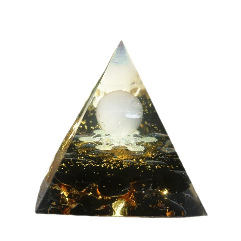 Pyramid Decoration Natural Crystal Gravel Energy Tower Crystal Epoxy Geometry Shape Ornaments