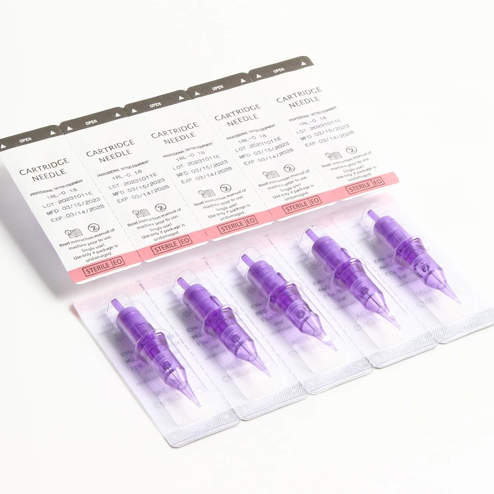 

10Pcs/Lot Disposable Tattoo Cartridge Needles Round Liner Shading 1RL 3RL 5RL 7RL Membrane PMU Needles For Mahcine