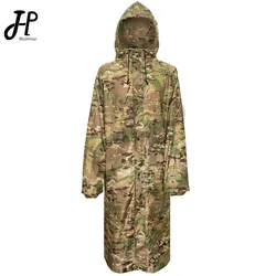 Long Sleeve Waterproof Raincoats Breathable Military Camouflage Motorcycle Poncho Tactical Camping Hiking Hunting Gear Rainwear