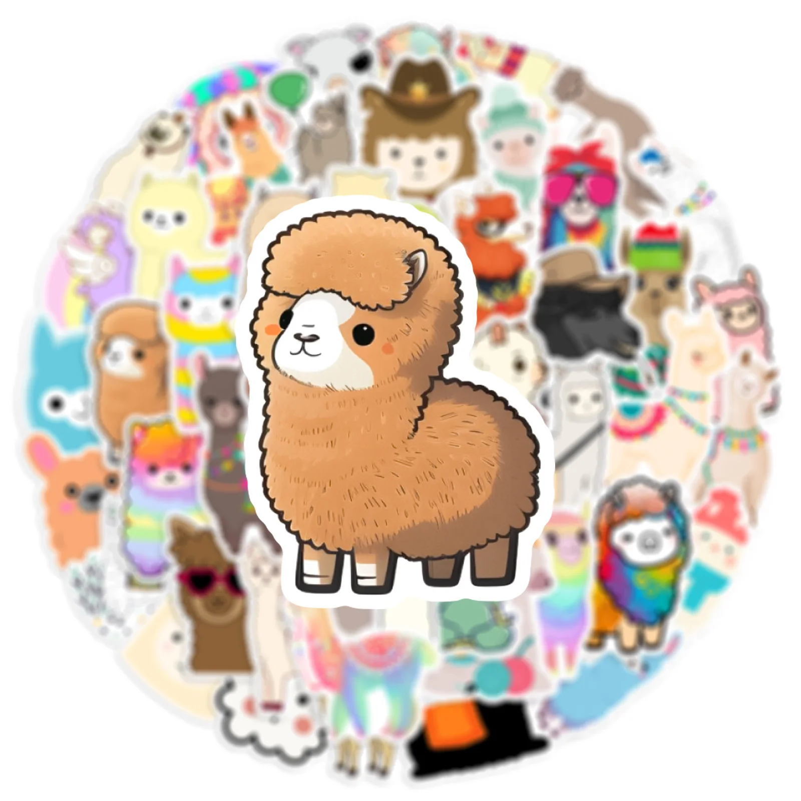 10/25/50pcs Cute Cartoon Alpaca Stickers for DIY Decor Stationery Suitcase Water Bottle Phone Laptop Skateboard Scrapbooking