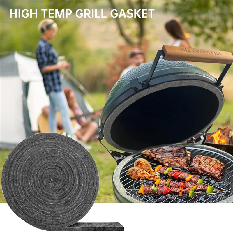 

BAAR-High Temp Grill Gasket For Big Green Egg Lid Top Smoker Gasket Seal High Temp High Heat Temperature Material Replac