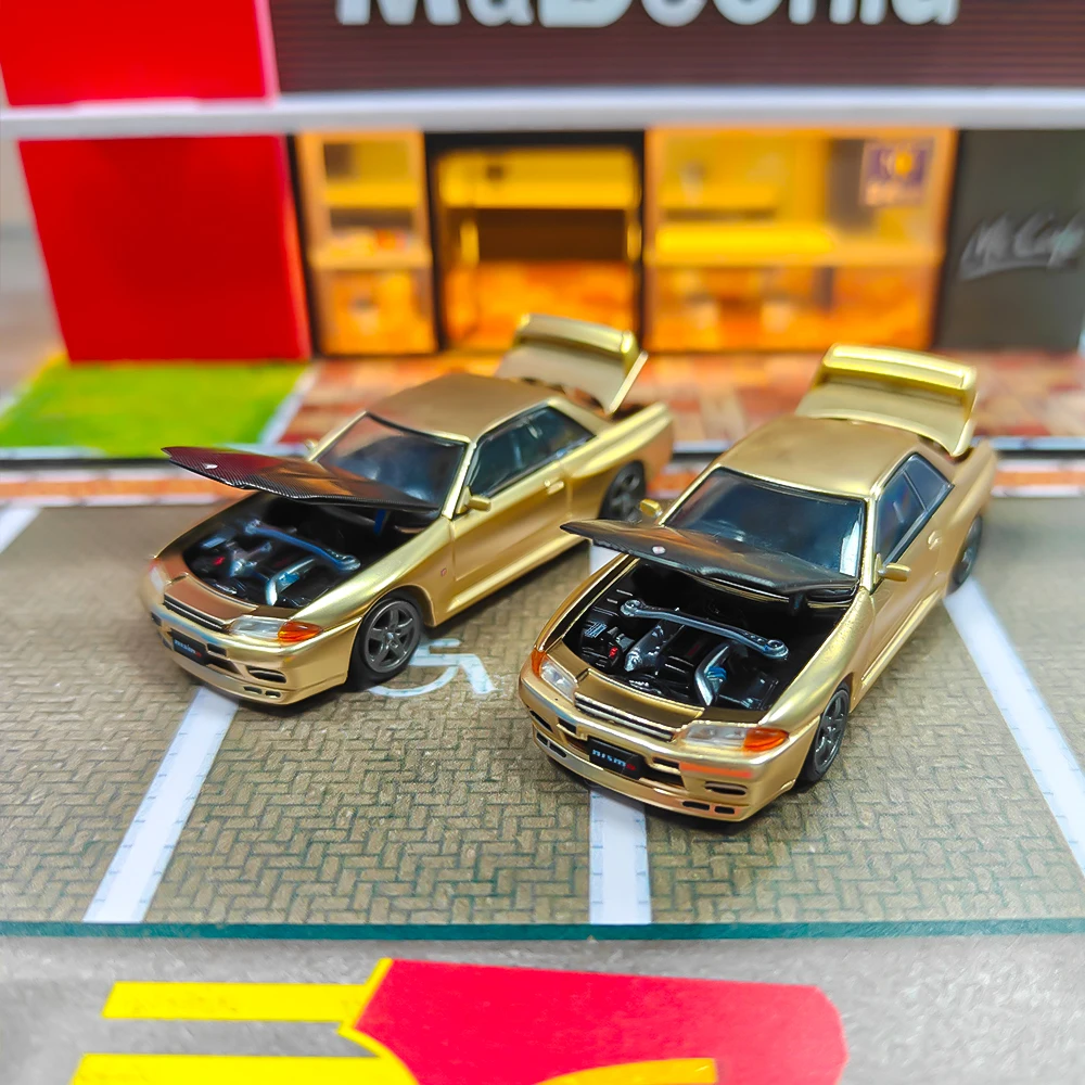 ミニ GT ダイキャスト 1:64 スケール トップシークレット GTR R32 VR32 合金シミュレーションカーモデルコレクションディスプレイスタティックペンダント（箱なし）