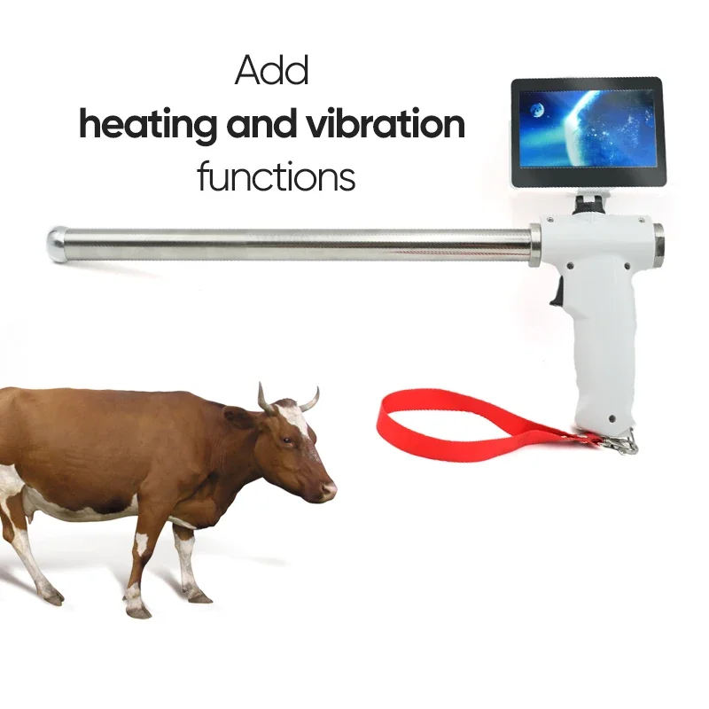 Upgrade Type Handheld Cow AI Artificial Insemination Device Visual Cattle Semen Insemination Gun with Camera