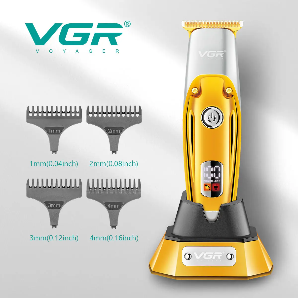 VGR Electric Hair Clipper Rechargeable Portable Home Appliance Personal Care Barber Trimmer For Men LCD USB Salon VGR V-277