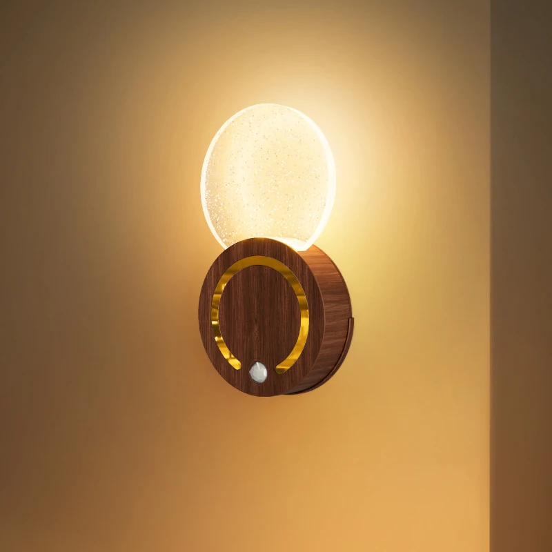 

Светодиодный зарядный индукционный креативный прикроватный настенный светильник для спальни, гостиной, акриловый сенсорный настенный светильник