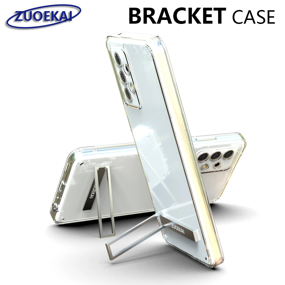 

ZUOEKAI For Samsung Galaxy A52 A72 Bracket Case A53 A73 A13 A33 A32 4G 5G A52S A12 support Cover stand Back Protective Housing