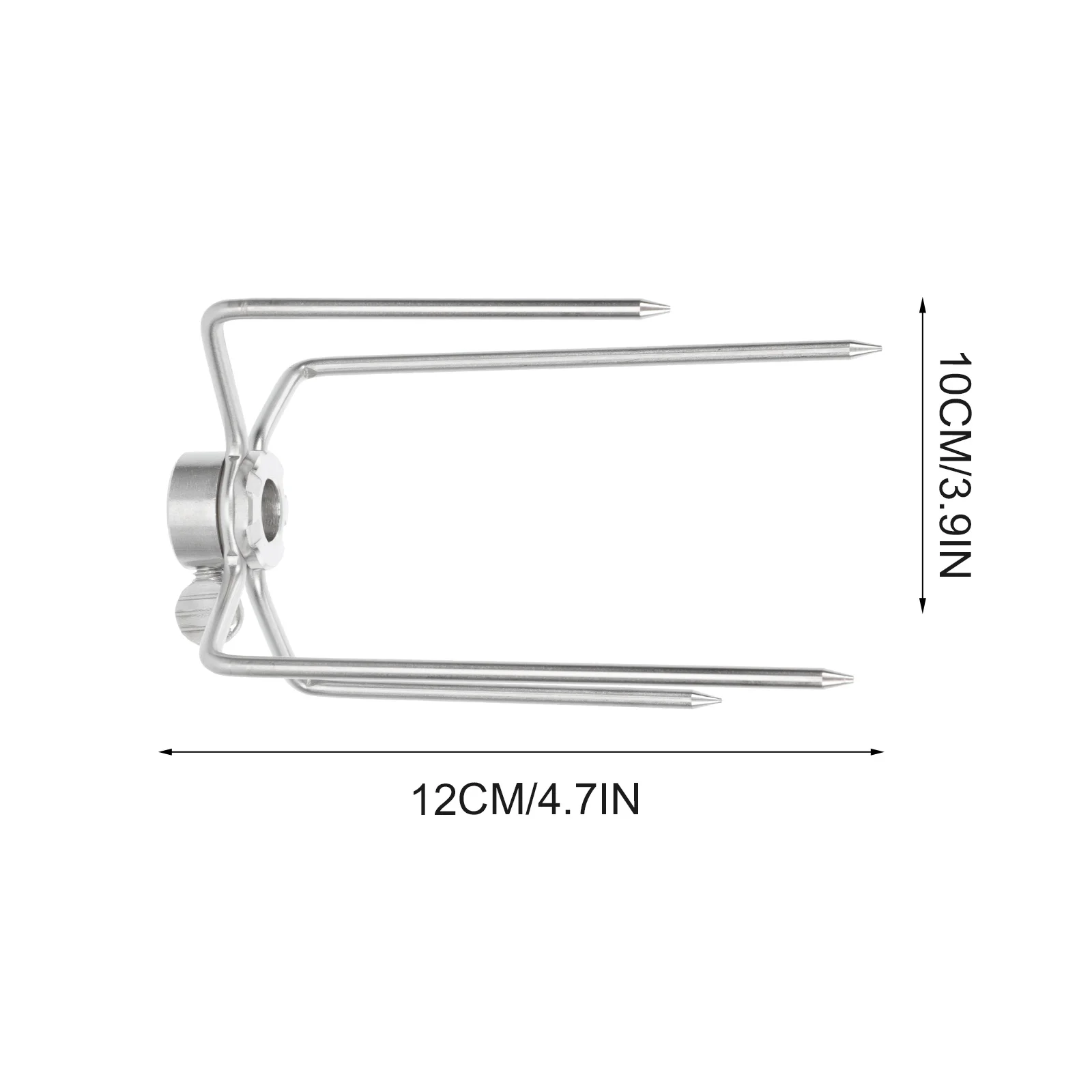 

2Pcs Stainless Steel Grill Forks High Grade Heavy Duty Roasting Fork for Home Barbecue Fish Meat Rotating Cooking