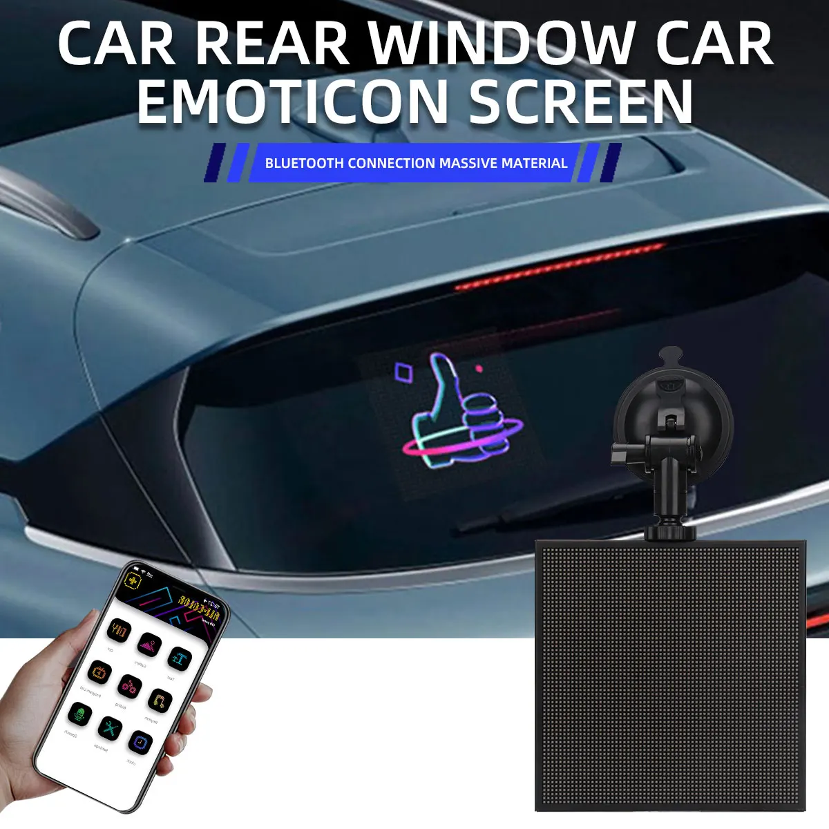 Smart APP Programmable Scrolling Text Animation LED Pixel Advertising Display Screen Car Rear Windshield Decorative Ligh USB 5V