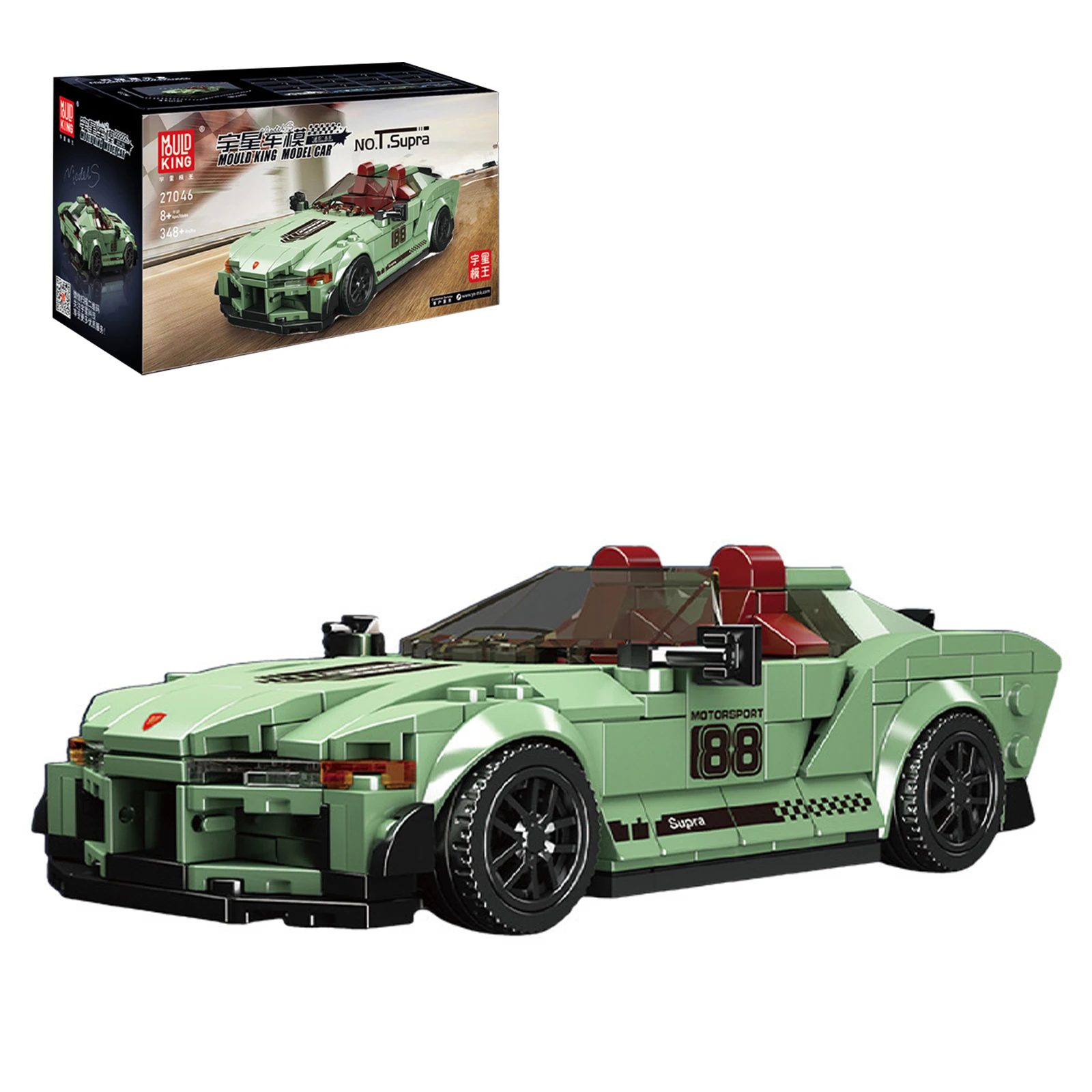 

MOLD KING Racing Car, набор строительных блоков, суперкар, модель спортивного автомобиля с витриной, коллекционные украшения для детей, праздничный подарок