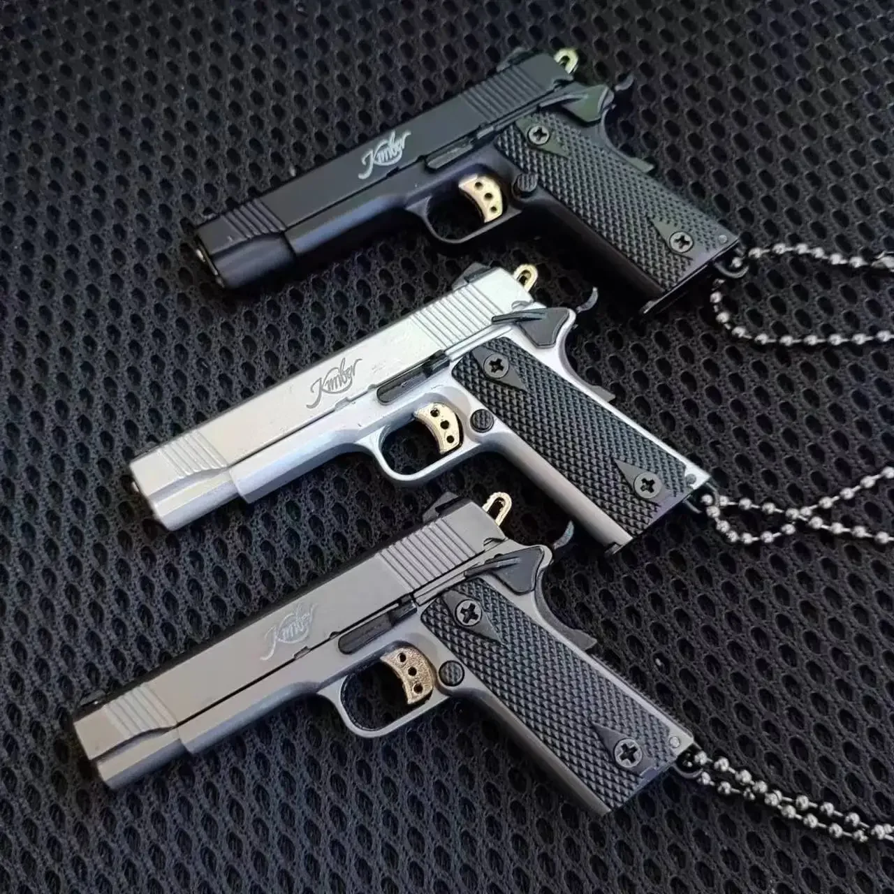 Csnoobs 1:3 Mini M1911 Alloy Pistol Fake Gun Keychain Pendant Detachable Toy Gun Model For PUBG Weapon Adult Kids Gift