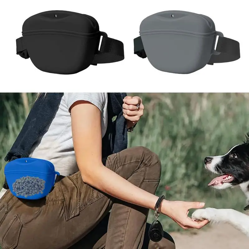 Portable Pet Dog Training Waist Bag Silicone Dog Treat Pouch Outdoor Feeder Puppy Snack Pouch Food Reward Storage Bag Pet Supply