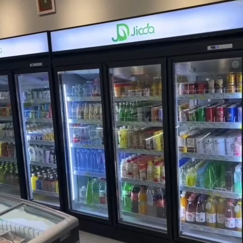 Refrigerated display cabinet, large capacity supermarket beverage and beverage refrigerator, double door vertical cabinet