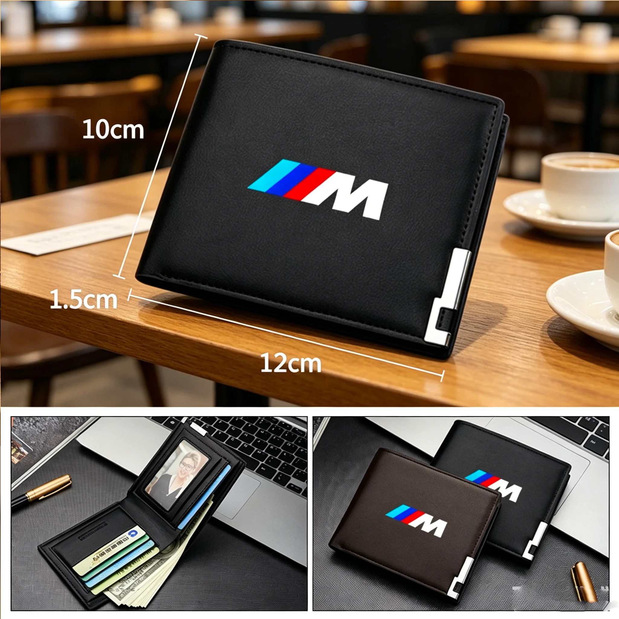 

For BMW E91 E92 E60 F10 F30 E39 E36 E87 X1 X3 X5 E70 E46 E90 Keychain Men's Short Wallets Frosted Large Capacity Leather Wallet