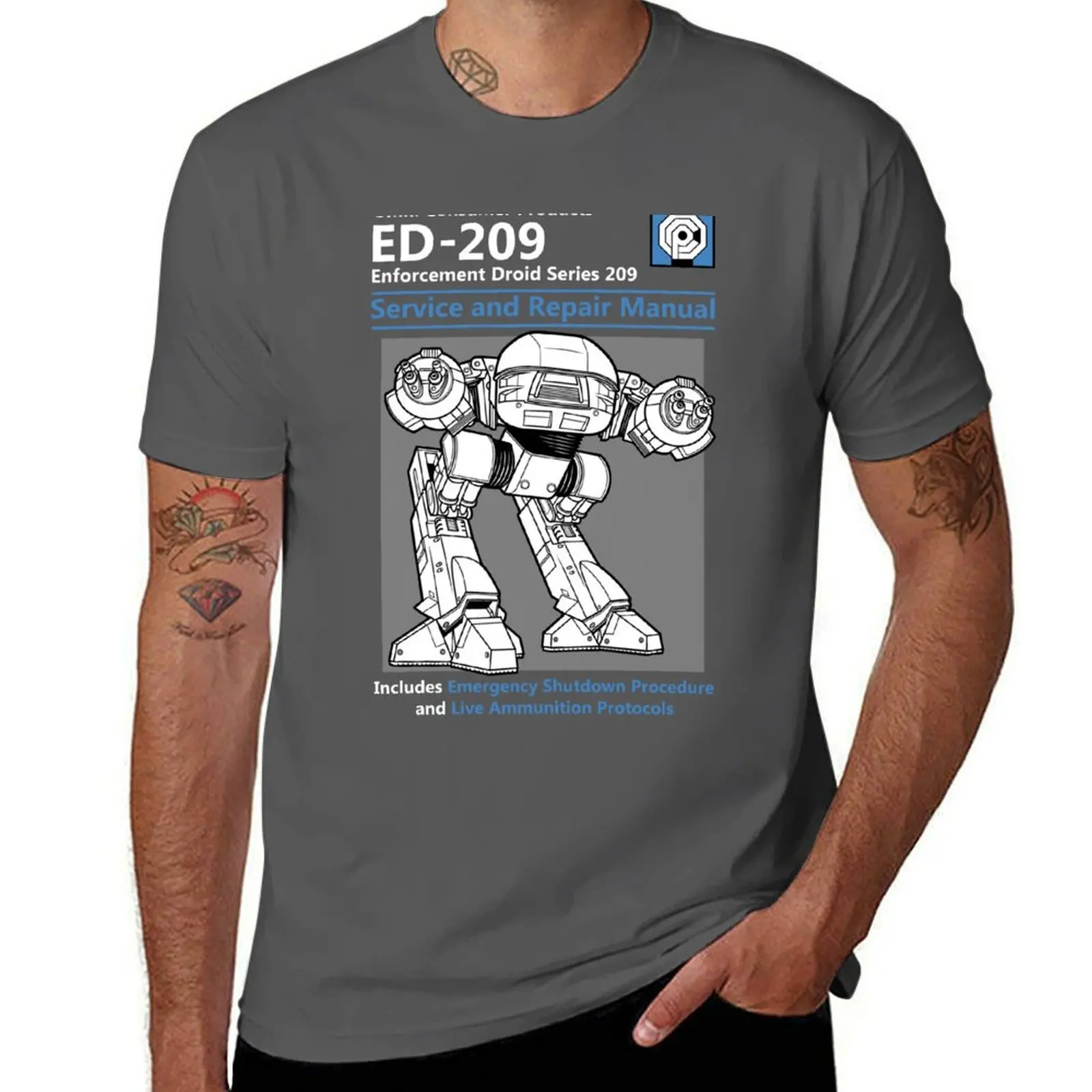 

ED-209 Service and Repair Manual T-Shirt oversizeds oversized t shirt mens graphic t-shirts anime