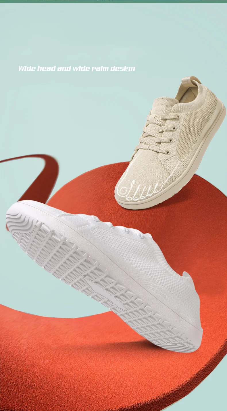 Weitzeige Schuhe Herren Zero Drop Minimalistische Mode Einfache Casual Sneaker Barfußschuhe Damen Joggingschuhe Mesh Wanderschuhe – Detail 3