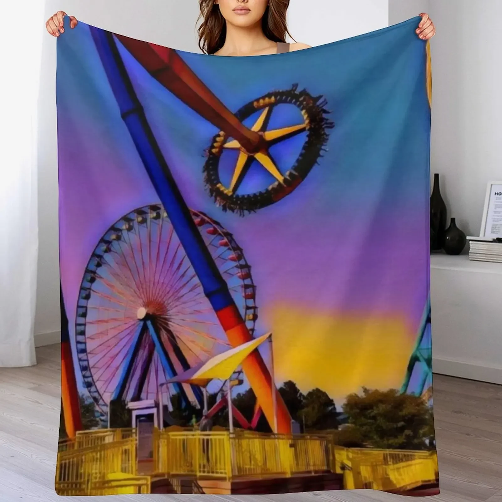 

Radical Rides (Cedar Point) Throw Blanket Stylish Couch Blanket for Home Living Room