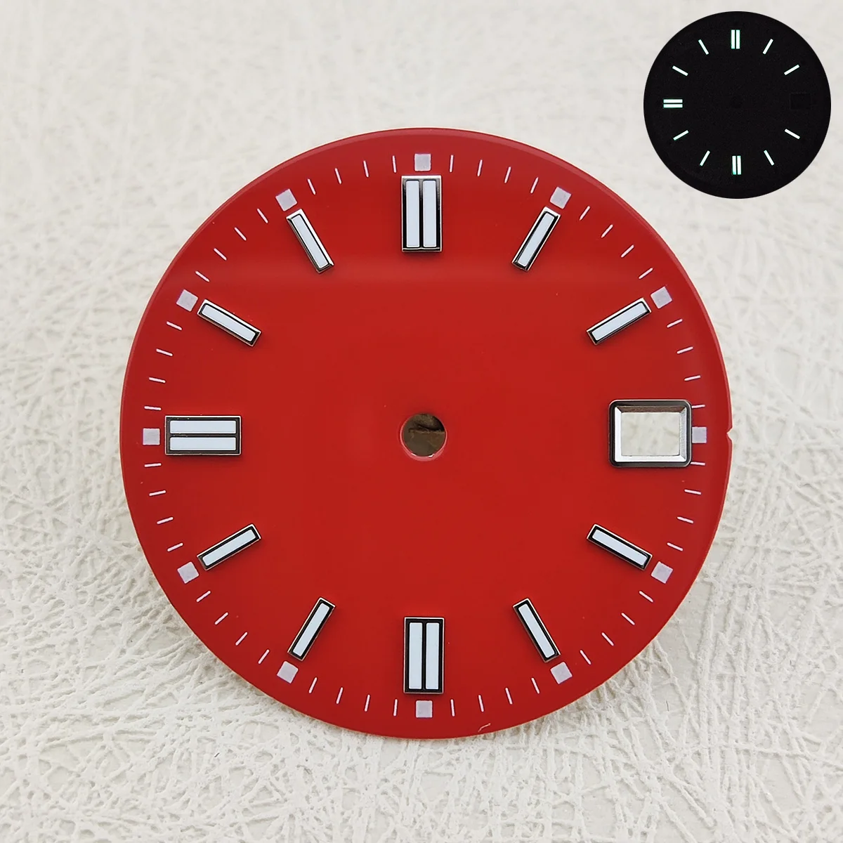 Nem-esfera NH35 NH36 de 28,5mm, Dial de diamante con logotipo personalizado, esfera verde brillante, accesorios de reloj NH35, adecuado para movimiento NH35, NH36