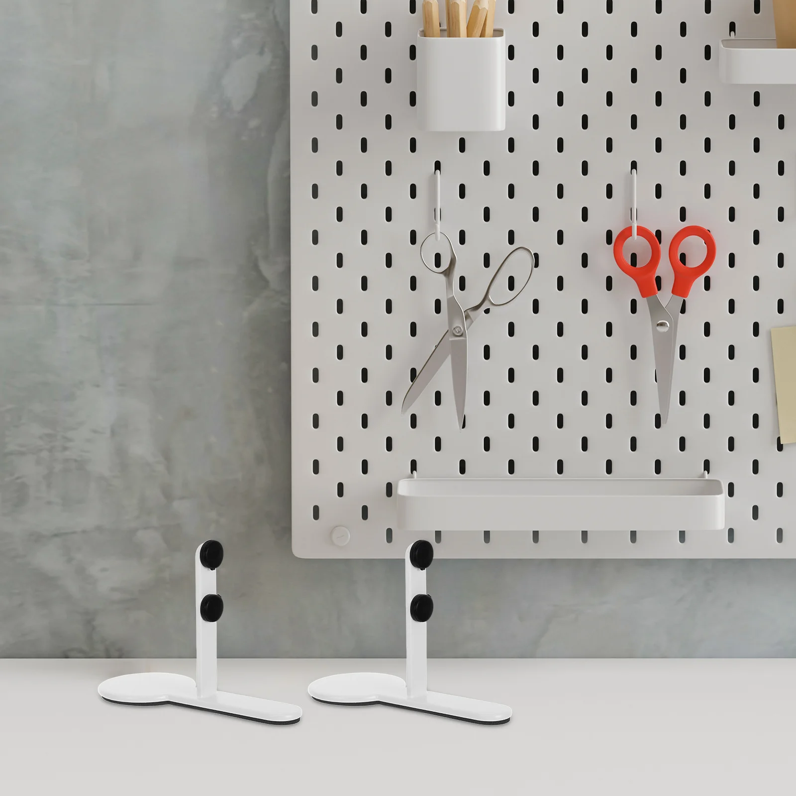 2 قطعة حامل Pegboard الجدول دائم الثقيلة دعامة معدنية سهلة التركيب منظم مكتب الفضاء التوقف الجدول Pegboard حامل