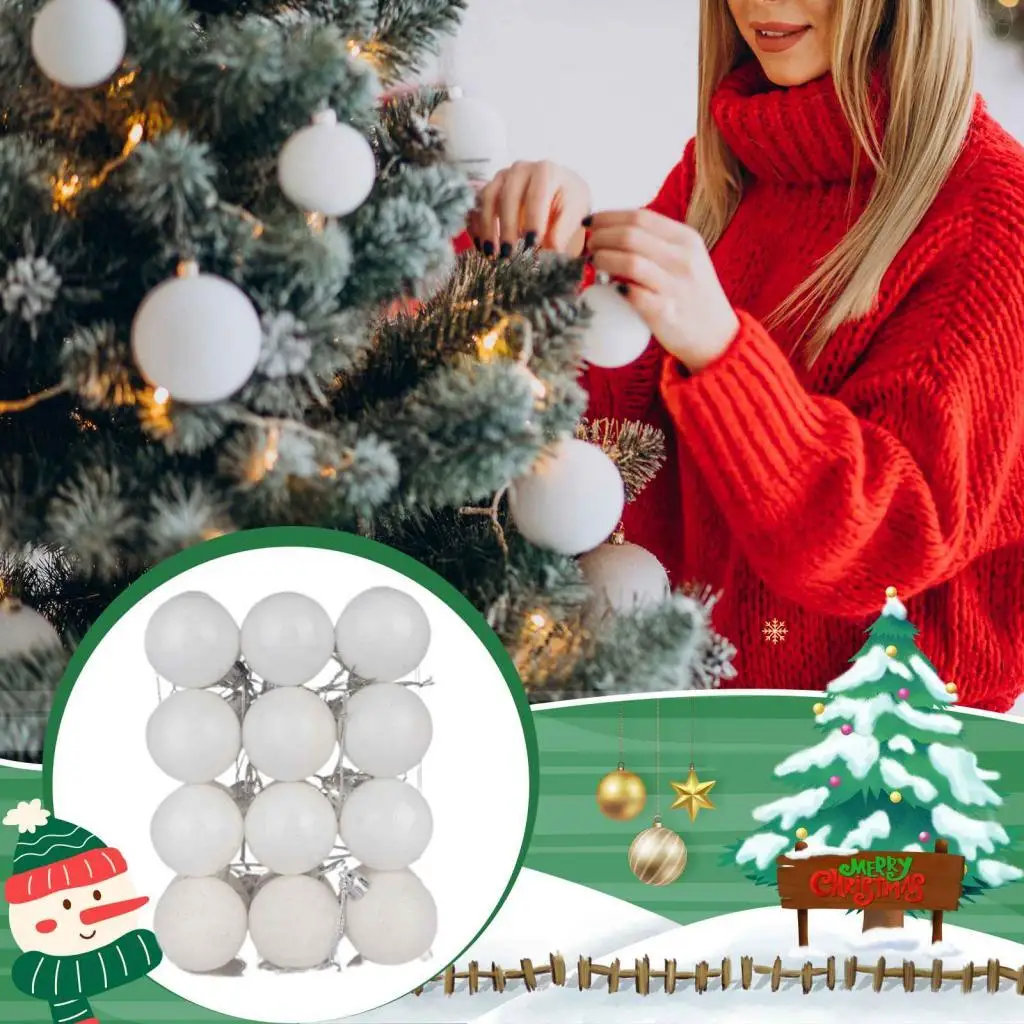 24x Weihnachtskugeln, dekorative Weihnachtskugeln für den Innenbereich, Partyzubehör, Zuhause